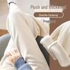 "Maternity Wide-Leg Pants with Belly Support, Plus Velvet, Thick & Warm for Autumn/Winter"