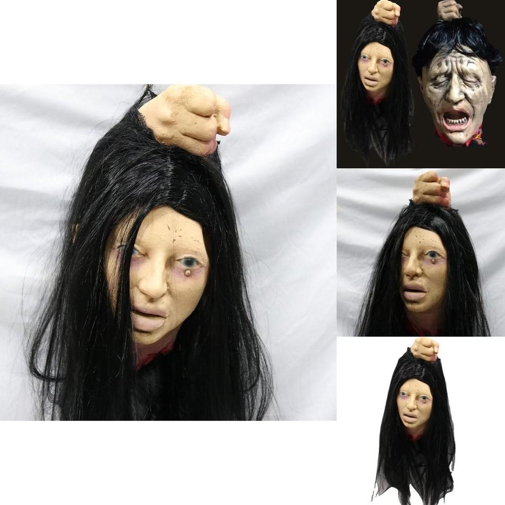 Halloween Haunted House Scene Decor Latex Filled Head Prop For Party And Bar Setup