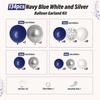 Navy Blue Silver Ballon Garland Arch Kit Royal Blue Metallic Silver White Balloons for Birthday Wedding Graduation Decorations