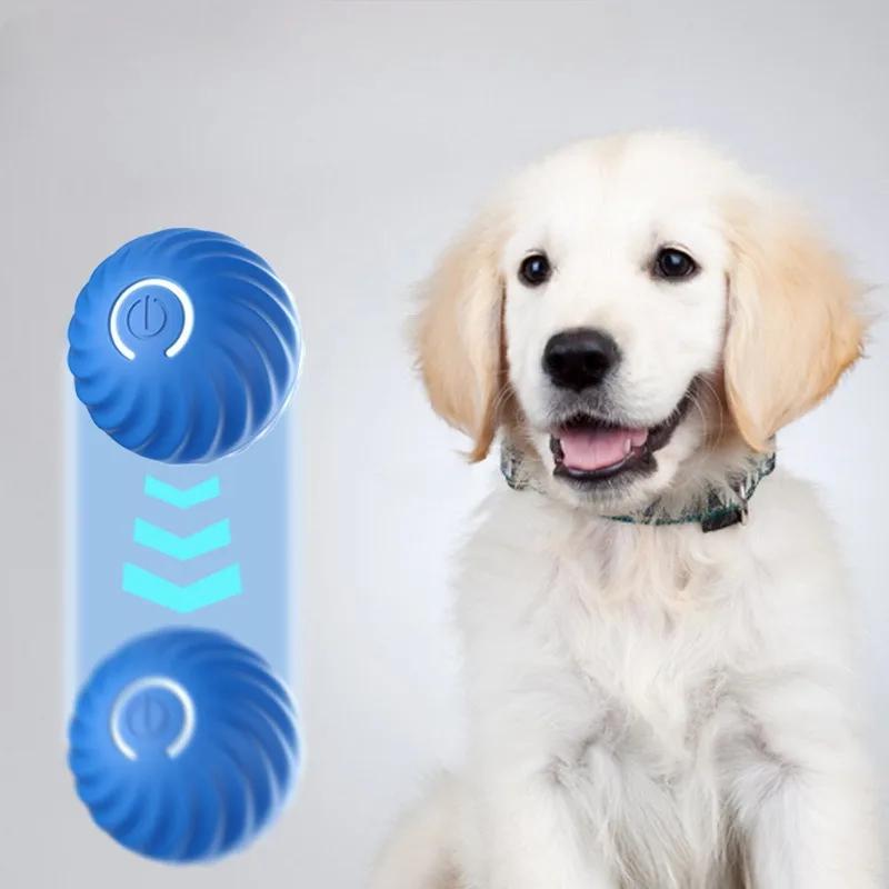 Pet Toy Ball Automatic Moving Dog  Smart USB Jumping Rotating Interactive Dog Chew  for Puppy Ball Toy