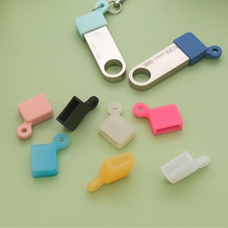 General Silicone Protections Sleeve for USB Drives with Hanging Rope Water & Dusts Resistant Flexible USB Stick Case