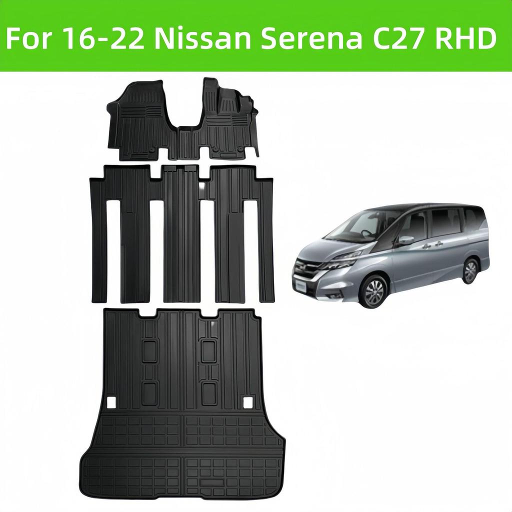 TPE Rubber Floor Mats for 2016-2022 Serena C27 RHD