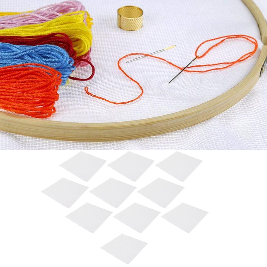 10 Pieces 14CT Embroidery 12\" x 12\" Cotton Stitch Fabric with Cln Edges and Clr Holes for Needlework, NaMachine Embroidery, Crafts