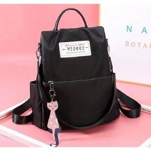 Oxford cloth nylon backpack women s 2020 new bag fashion anti-theft large capacity travel backpack чёрный