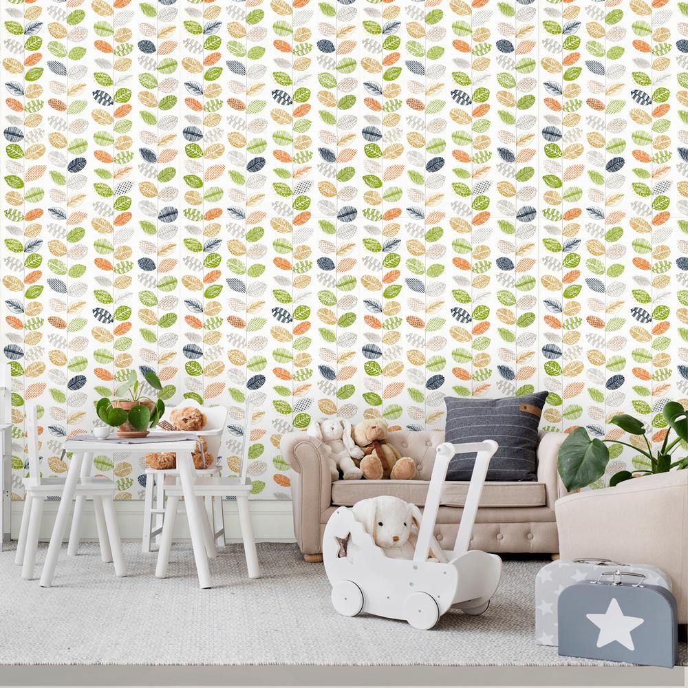Multi-Color Vinyl Self-Adhesive Contact Paper Peel-and-Stick Leaves Wallpaper Removable for Bedroom Wall Decor