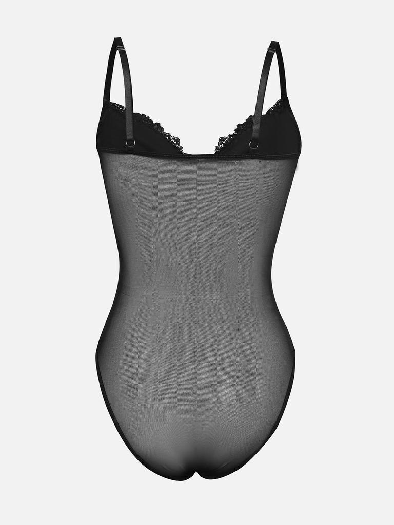 Europäischer & Amerikanischer Spitzenbesatz Mesh Rückenfreier Body 60427 - Sexy & Figurbetont
