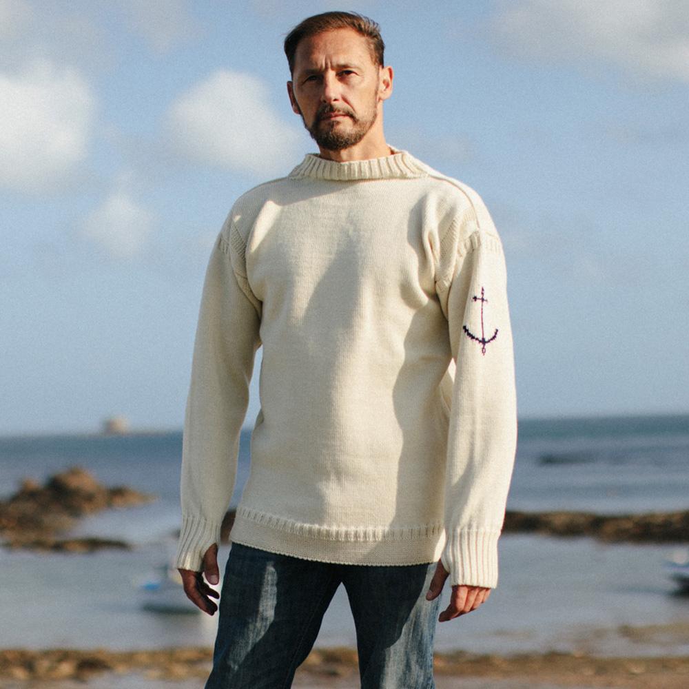Geonjiulleunseu Fisherman Whole Garment Sweater - Aran