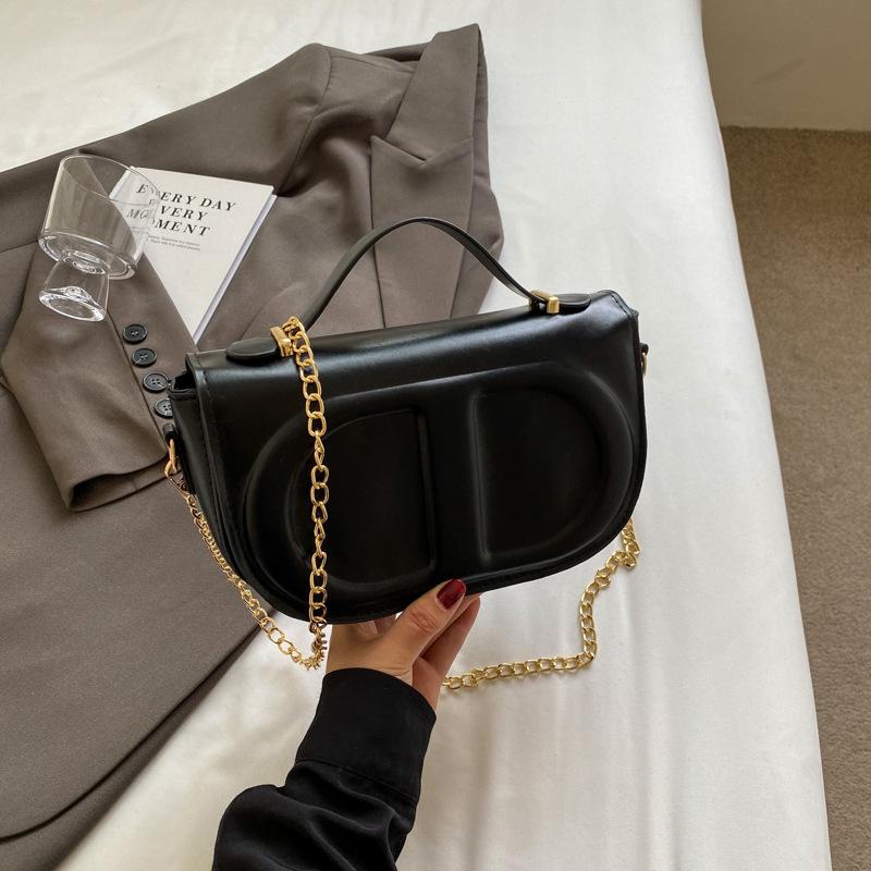 Bag Crossbody Women's Bag New Summer Textured Shoulder Bag Niche Design Chain Retro Square Bag
