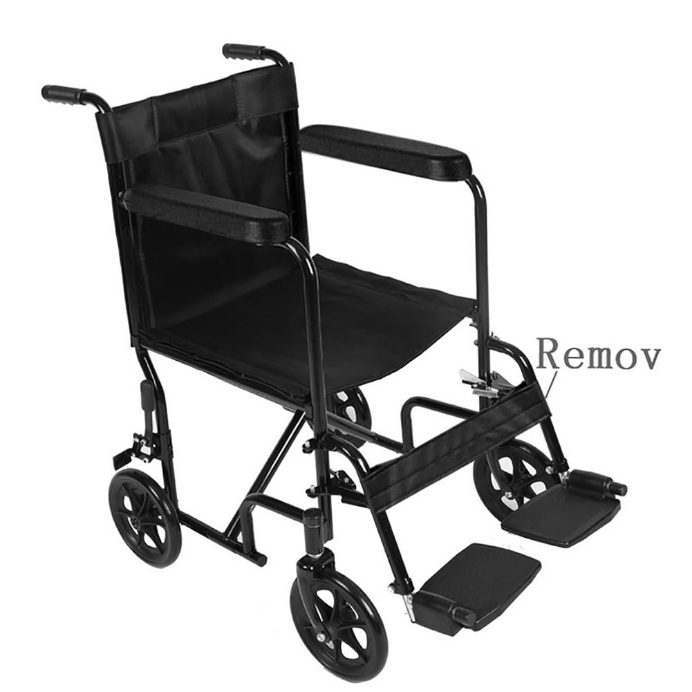 All AID Lightweight Transit Comfortable Portable Folding Travel Wheelchair With Brakes