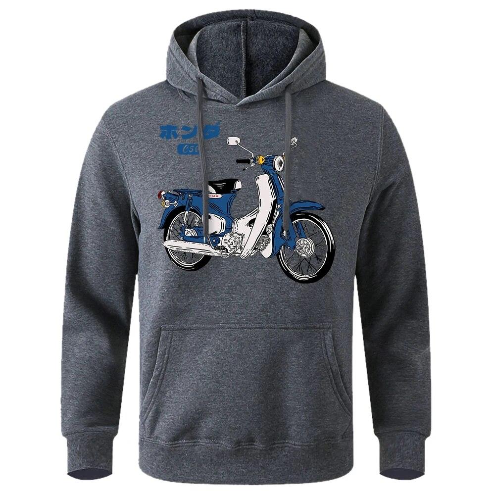 Classic Super Cub C50 Motorcyclesprint Unisex Hooded Soft Breathable Hoodies O-Neck Casual Hoodie Classic Harajuku Tracksuit Unisex