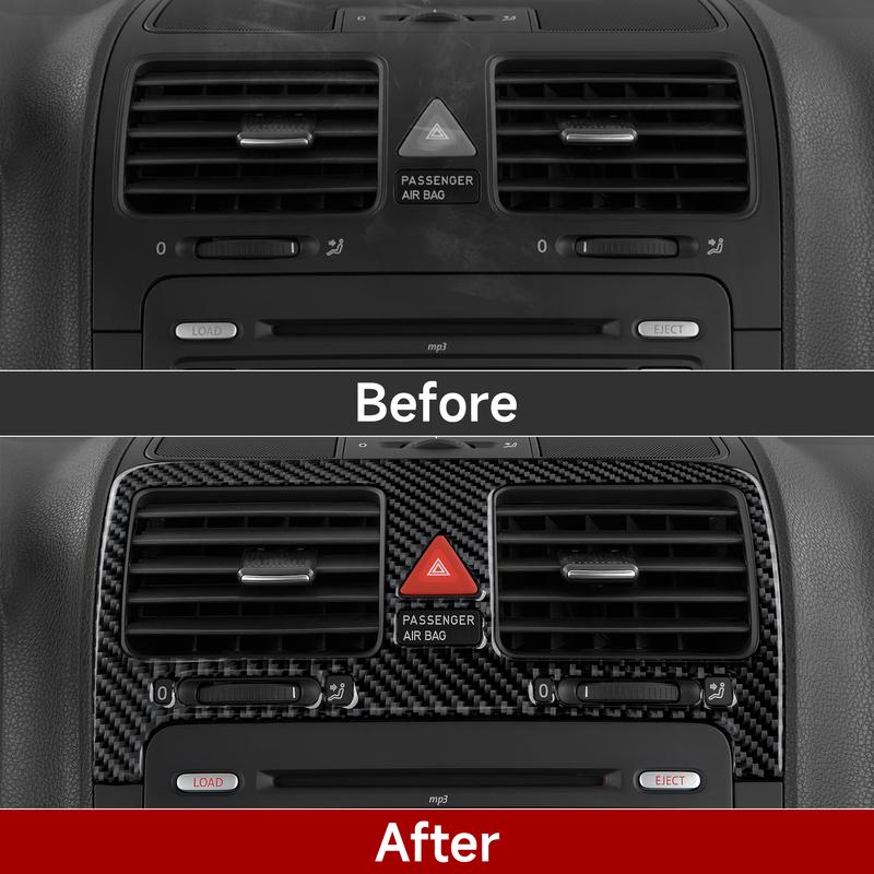 For VW Jetta V Golf V MK5 R32 GTI Plus Variant, Central Air Outlet Panel, Carbon Fiber Interior Sticker, Car Trim Accessories