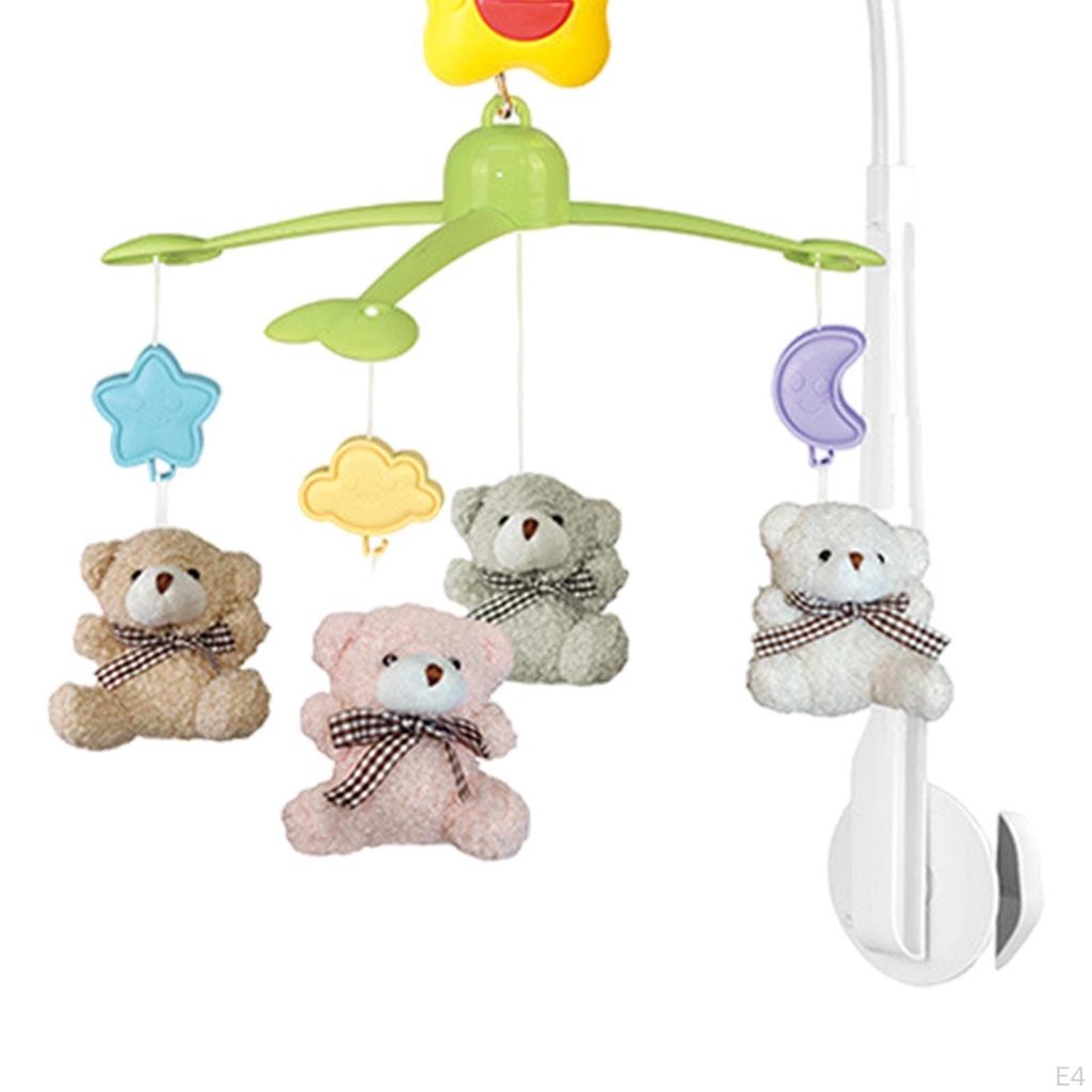 Baby Bed Mobile with Stuffed Animal Doll Bell for Newborns