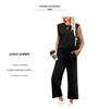 2025 Women's Loose Sleeveless Two-Piece Set: Round Neck Vest Top & Pants