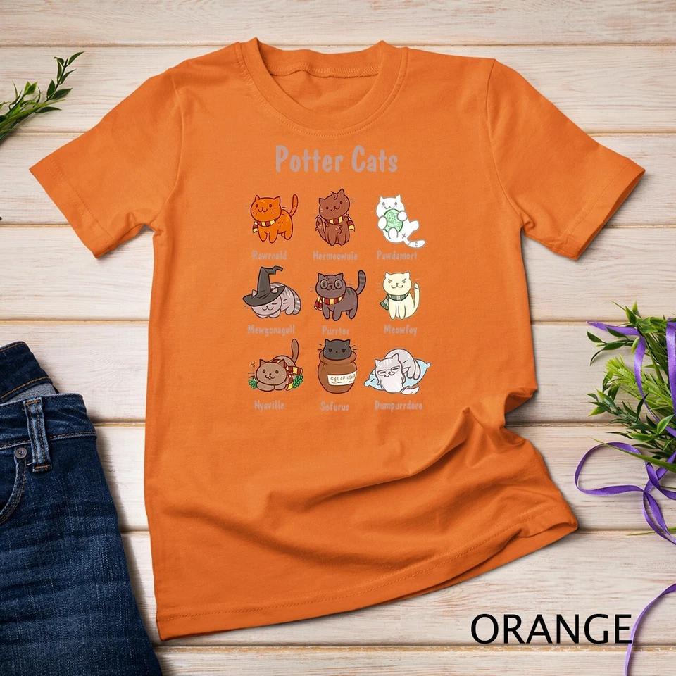 Potter Cats t-shirt, Funny Gifts For Cat Lovers Tshirt Unisex T-shirt 5 3XL