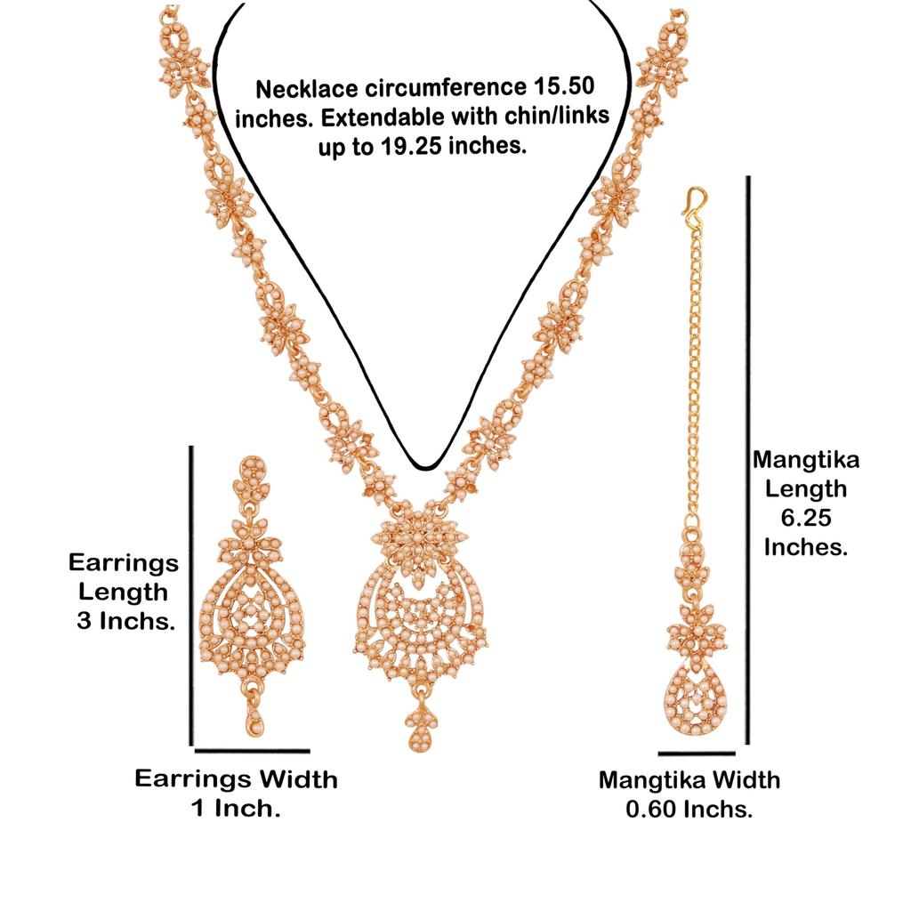 Touchstone Women's Indian Jewelry Set, Maang Tikka Wedding Guest Gold Necklace, Bollywood Jewelry Set, Pageant Elegant Prom Bride Accessory, Western