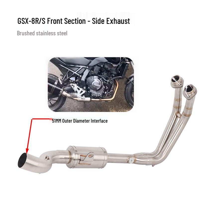Stainless Steel Front Section for GSX-8R/S Titanium Alloy Exhaust Modification