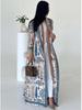 Miyake Pleats Women's High-End Printed Trench Coat Cardigan Muslim Robe