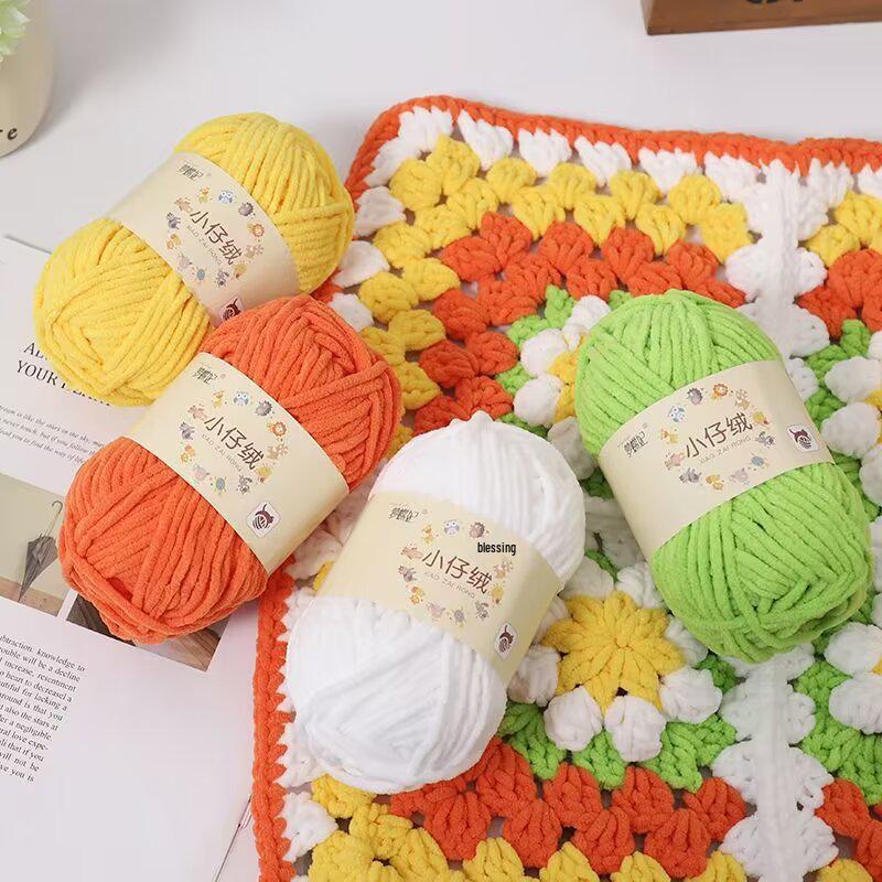 Little Velvet Chunky Yarn for DIY Knitting & Crochet - Cute Baby Crafts, Scarves, Dolls & Shoes