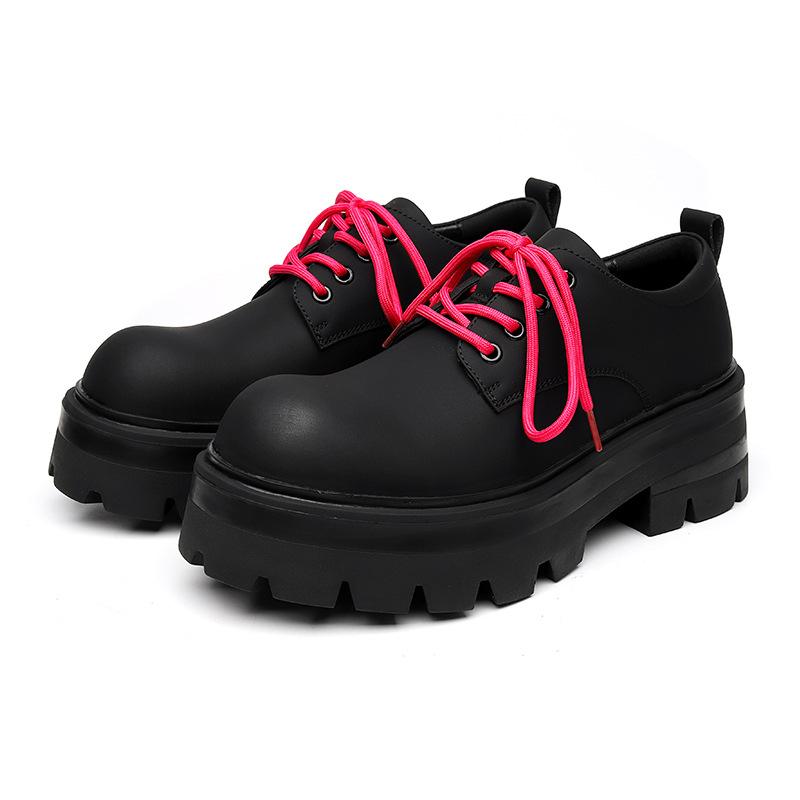 2024 new men's shoes spring and autumn niche casual platform explosion Internet celebrity heightening men's low-top Martin boots 6111-R