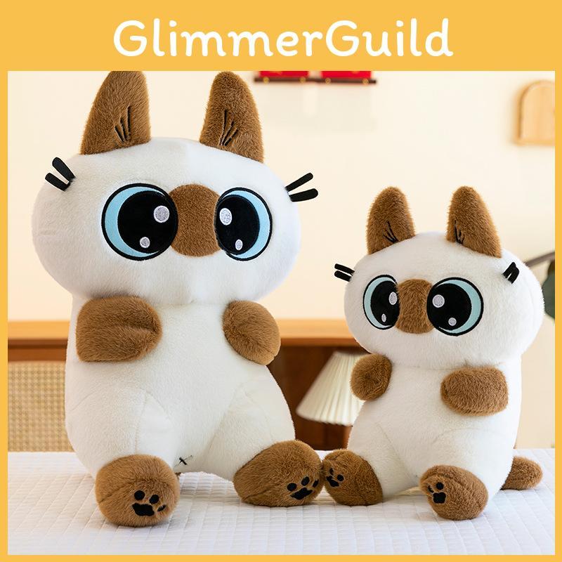 Siamese Cat Plush Toy Animal With Soft Short Pile For Kids And Gift Use