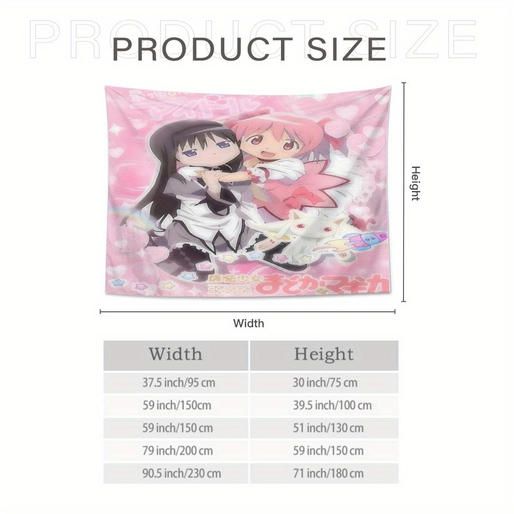 VIKAMA Anime Magical Girl Wall Hanging Cartoon Style Tapestry Suitable for Hanging in Living Rooms and University Dormitories