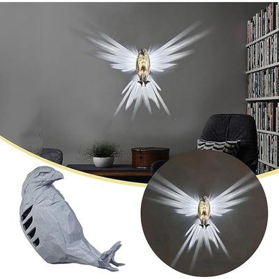 3D Tiere LED Wand Eule Schlaflicht Nachtwandlicht Weißkopfseeadler Wandleuchte AA Batterie Stecker in Wand für Treppenhaus Flur Küche Harz Handwerk