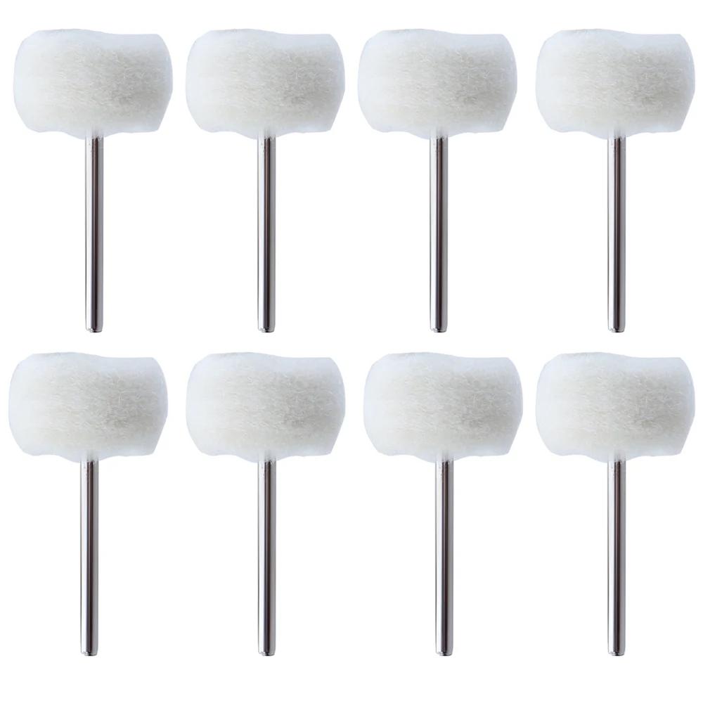 1-10pcs 3mm Felt Grinding Sanding Head Mini Polishing Brush Cotton Thread for Jade Abrasive Buffing Wheel Shank