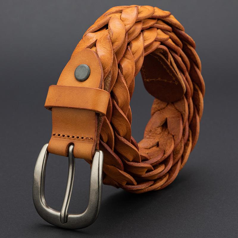 

Meier New arrival belt k-stylefashioneasiest for match women s belt first layer cowhide braided belt 120cm коричневий