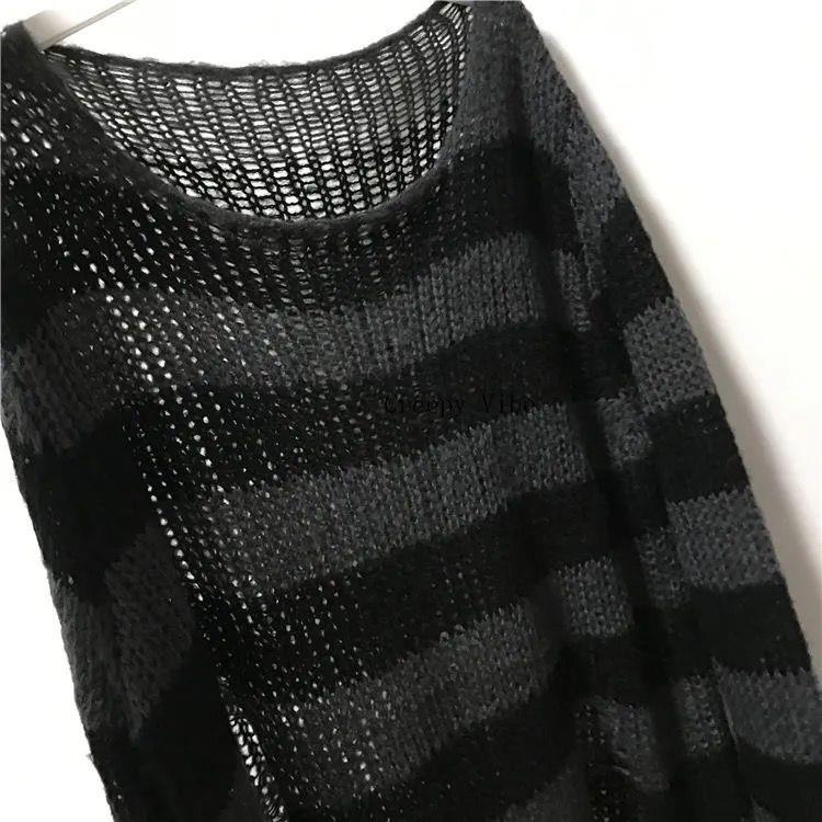 Ripped Striped Korean Sweater - Unisex, Color Block Knitwear