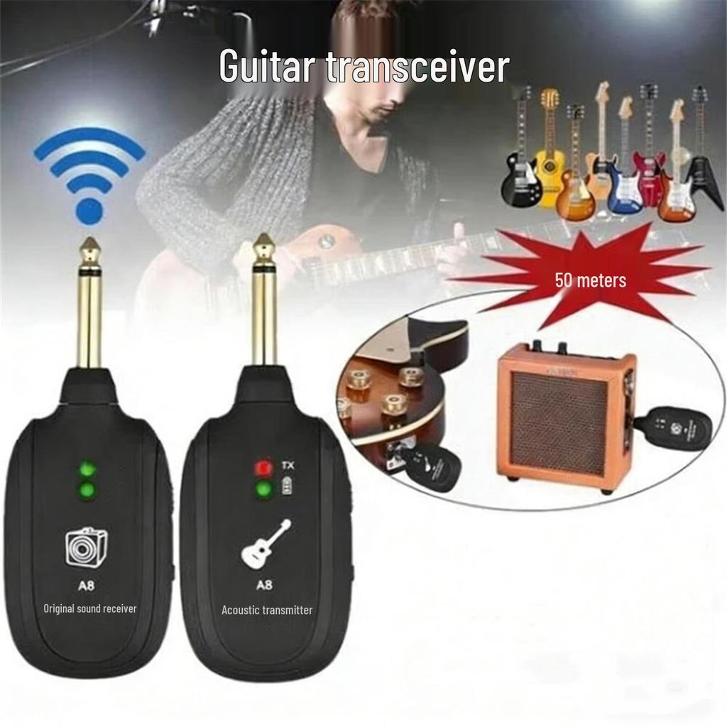 A8 Wireless Transmitter/Receiver for Guitars, Bass, Wind Instruments, and More
