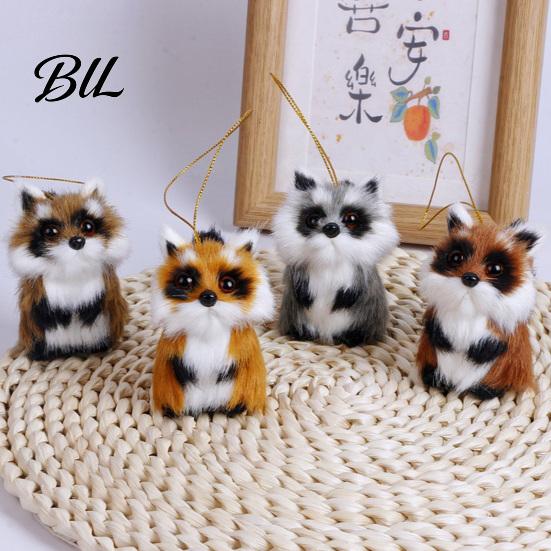 Christmas Tree Raccoon Ornament Cute Plush Doll with Lanyard Soft Fluffy Animal Pendant Non-shedding for Bags Keys Trees Collectible Gifts Kids Adults