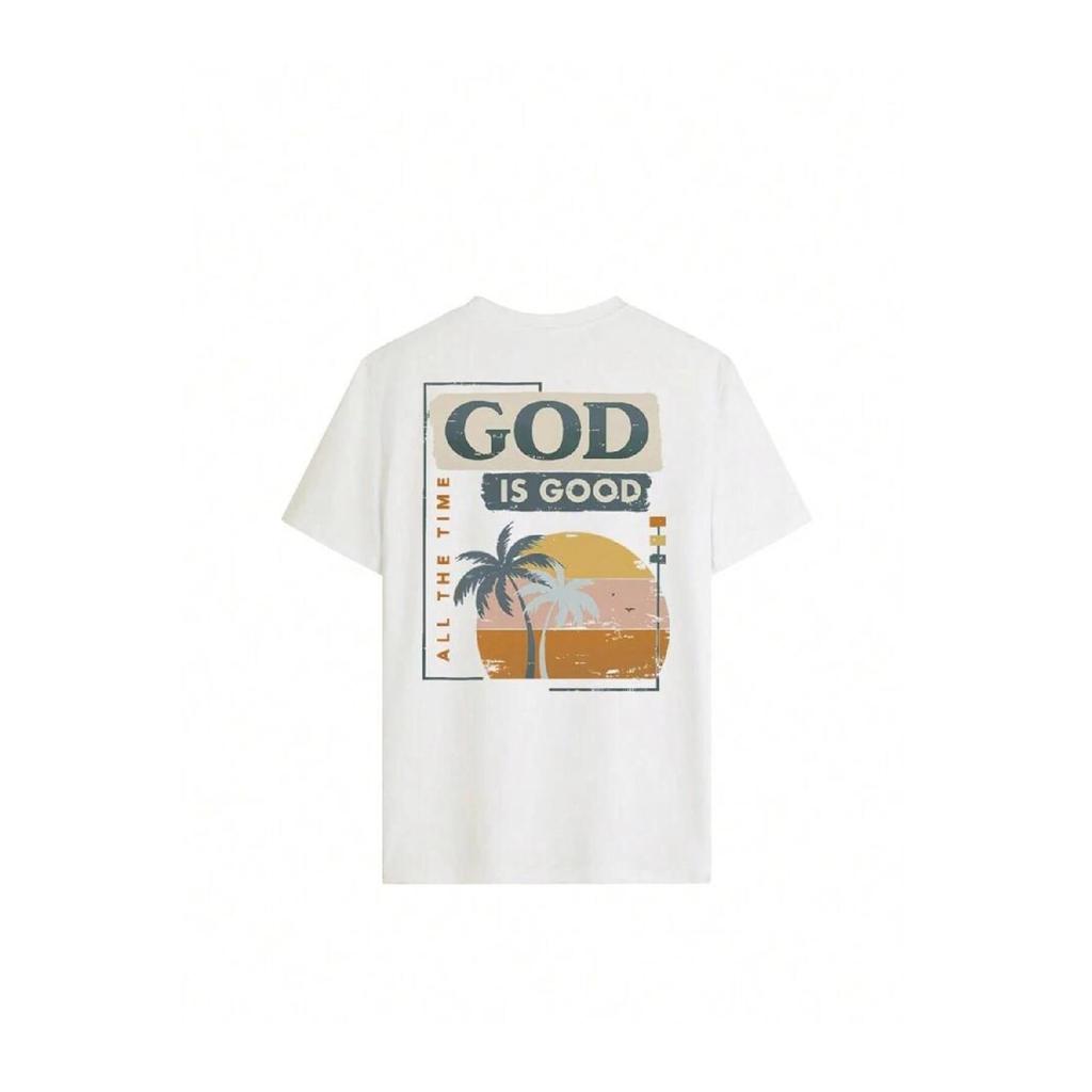 Tricou supradimensionat cu imprimeu Fume Good Luck