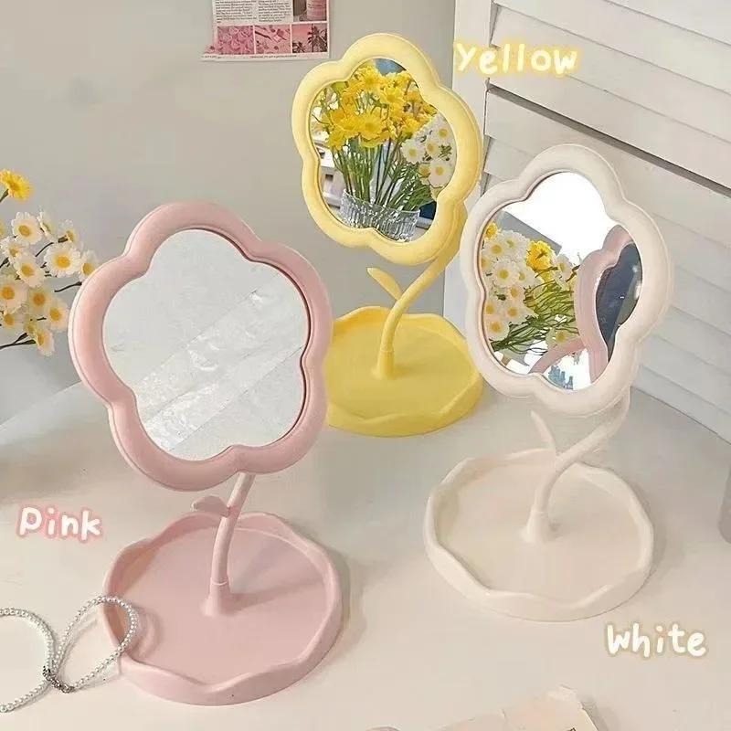 Floral Office Mirror, Dormitory Creative Decoration, Makeup Dressing Mirror, High-end Style, Bedroom Home Decoration