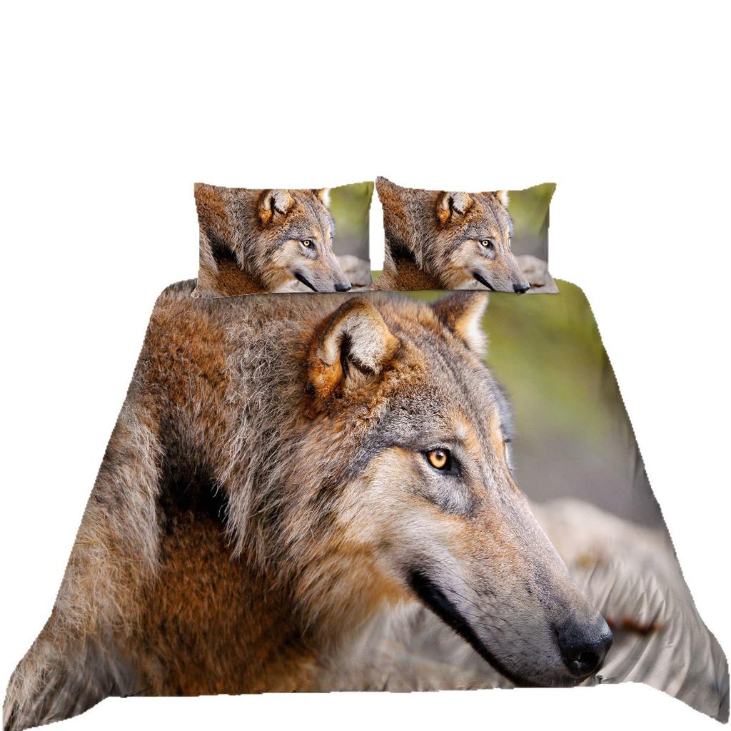 Wishshopify Fashion Wolf Series Polyester Bedding Two-Three-Piece Digital Printing