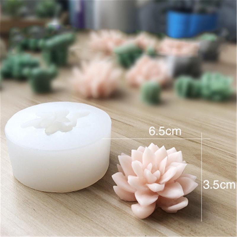 3D Cactus Succulents Silicone Mold For Jelly Chocolate Ice Making Cake Baking Gypsum Wax Concrete Candle DIY Resin Art Mould
