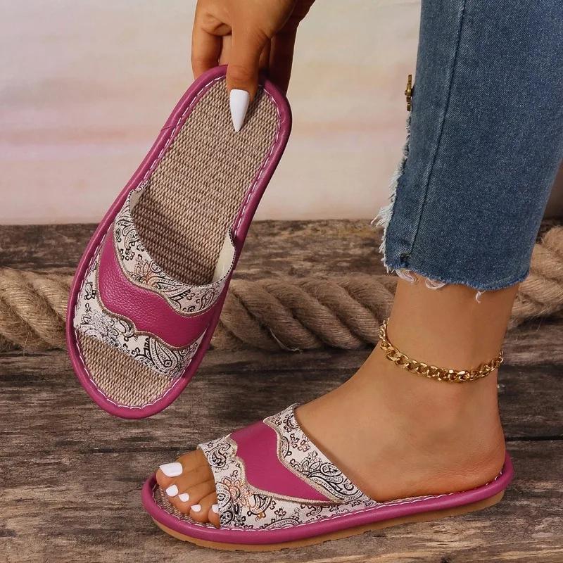Fashion Ladies Shoes Hot Sale Open Toe Women's Slippers Summer Solft Sole Light Comfortable Flat Casual Beach Slippers Zapatillas Mujer