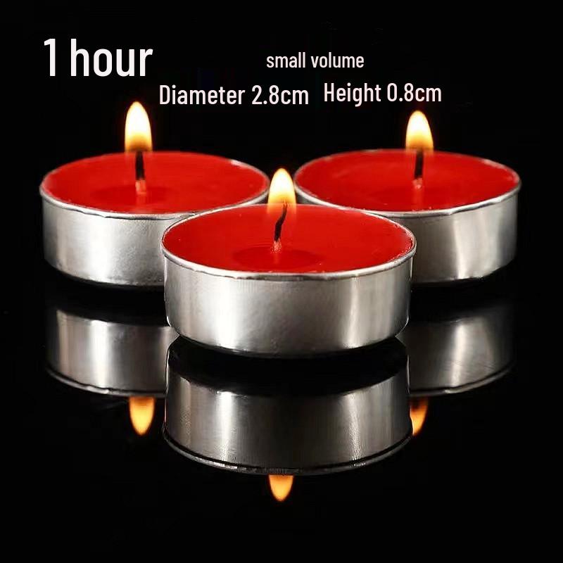100-Piece Smokeless Odorless Ghee Candles: 4-Hour Long-Lasting Lamps for Buddhist Offerings