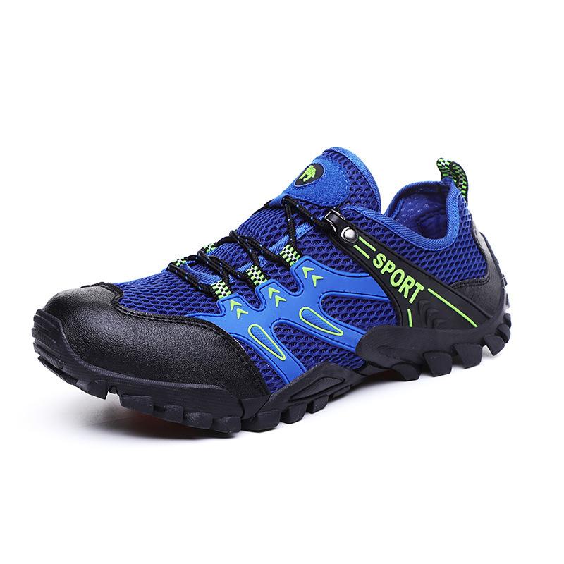 Breathable Outdoor Casual Sports Shoes Hollow Hiking Shoes 2025 Direct Sales Support Blue Men
