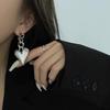 Trendy Heart Shaped Earrings For Women Alloy Plated Modern Fashion Chain Design