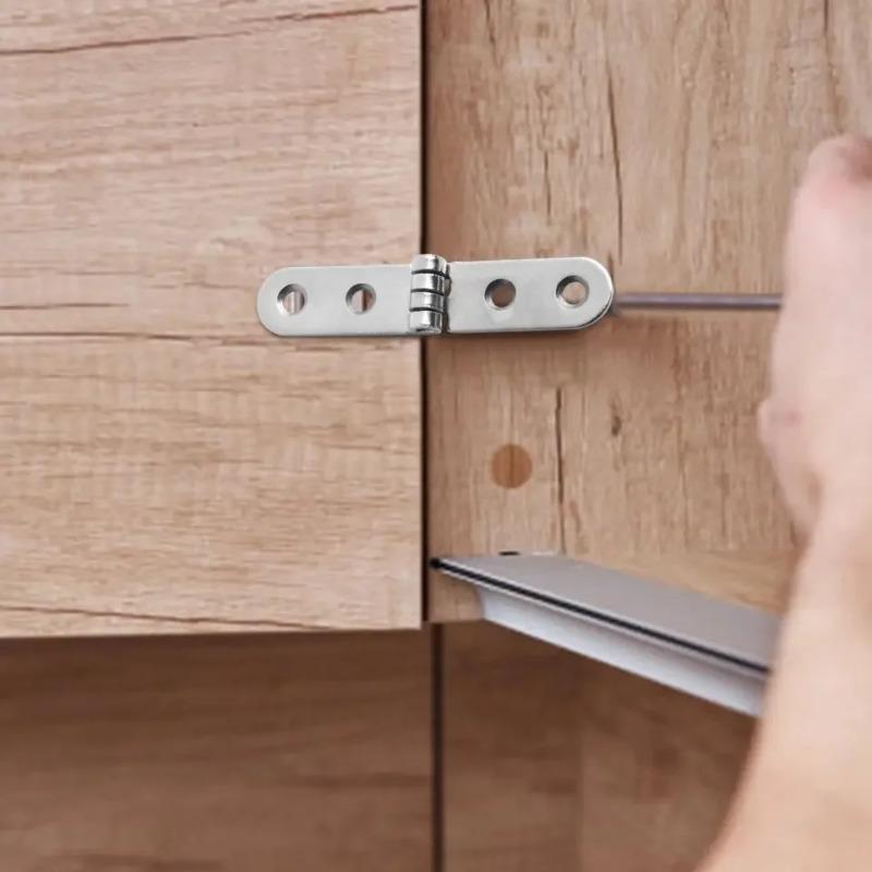 1-10PC 180 Degree Foldable Hinge Flap Screw-On Hinges Metal Rounded Corner Hinge Sewing Machine Cabinet Door Hardware Accessory