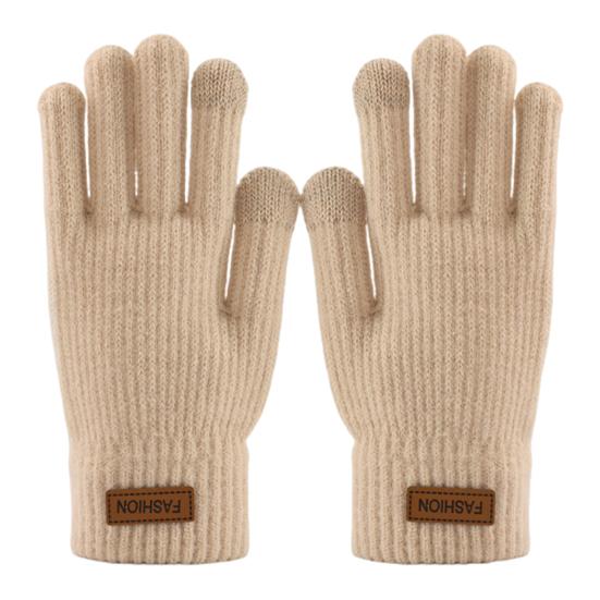 Women Winter Gloves Touch Screen Warm Knitted Gloves Soft Full Finger Thick Gloves for Daily Outings Driving Outdoors