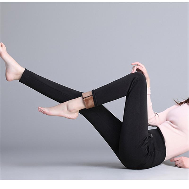 women Winter Warm skinny Pants Velvet Thick Trousers High Waist Elastic Long Stretch  Casual pencil Pants clothes 4XL 5XL 6XL