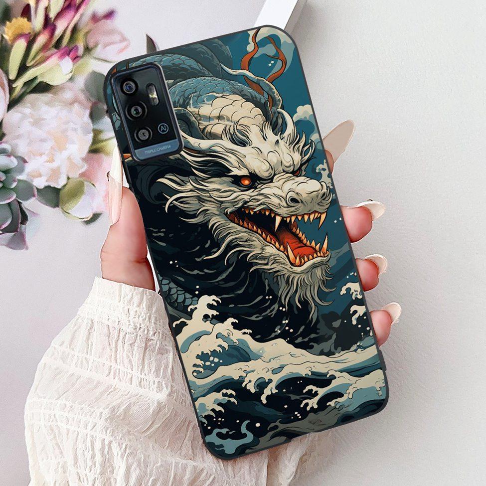 Für ZTE Blade A51 Hülle Für ZTE Blade A71 Case A7030 Luxus Schmetterling Liebe Süße Katze Cool Hübsch Löwe Bemalt Schwarzes Silikon