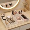 Transparent striped desk and drawer storage set, office, makeup desk divider storage box, student equipment storage and sorting