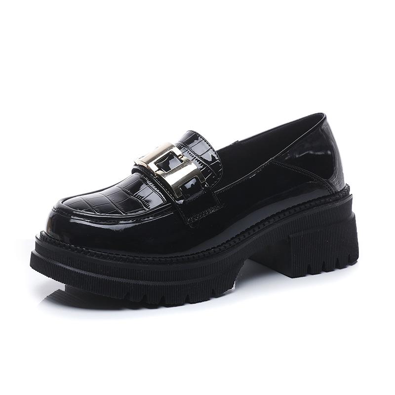 Black Loafers Women's 2025 Spring and Summer New British Style Leather Small Leather Shoes Comfortable Soft Sole Versatile Retro Single Shoes