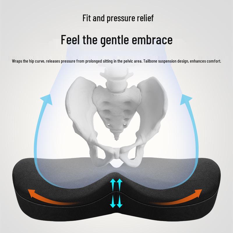 Universal Memory Foam Seat Cushion for All Seasons - Ergonomic Height-Enhancing and Hip-Support Design