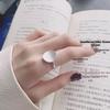 Creative Geometric Brushed Disc Ring: Trendy, Versatile, Adjustable Open Circle Design for Women’s Index Finger.