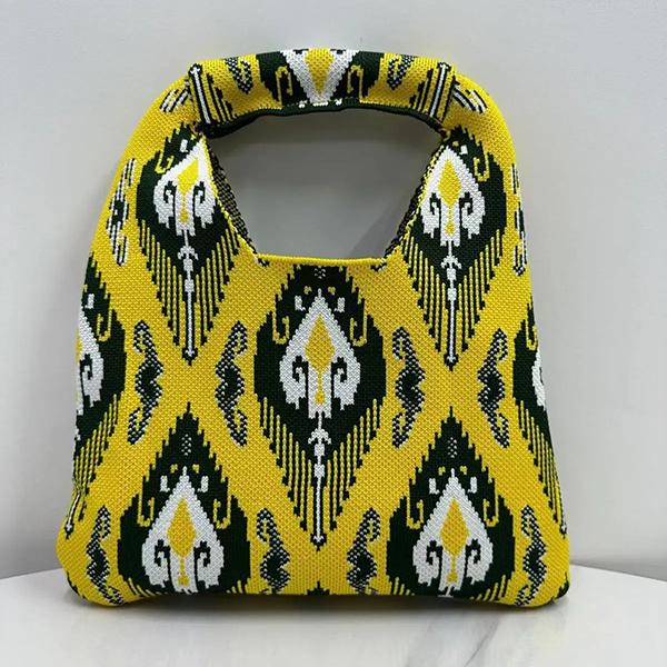 

WTEMPO Нейлоновые женские сумки в этническом стиле, повседневные универсальные сумки, сумки для офисных леди с верхней ручкой, рабочая сумка для еды, сумка для ланча 1pc жёлтый