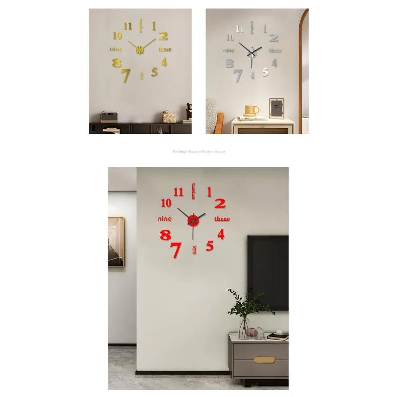 Kreative rahmenlose DIY Wanduhr Wandtattoo Home Stille Uhr Wohnzimmer Büro Wanddekoration