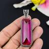 Pink Rubillite Gemstone Handmade 925 Sterling Silver Jewelry Pendant 2.44" KG-98